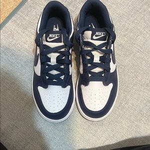 Nike Kids Dark Blue and White Athletic Shoes